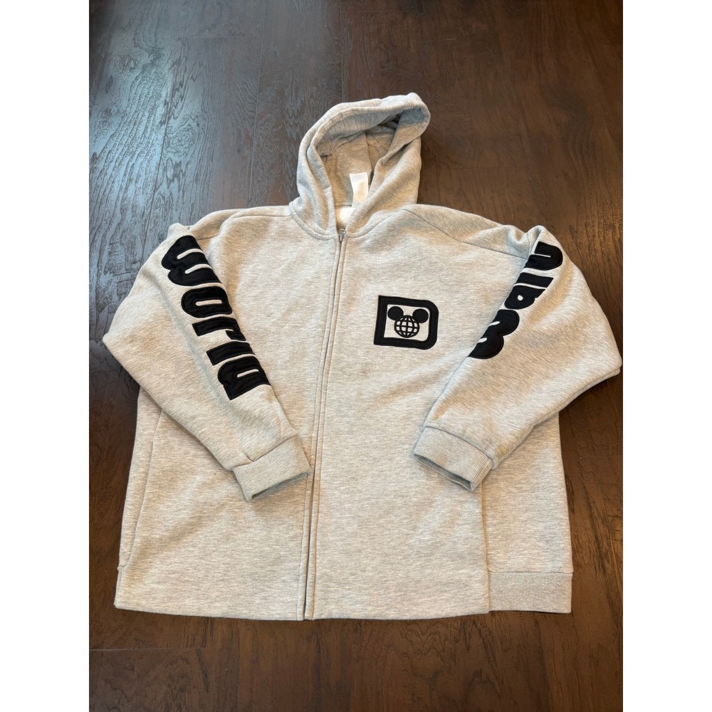 Disney Walt Disney World Authentic Original Est. 1971 Gray Zip-Up Hoodie L